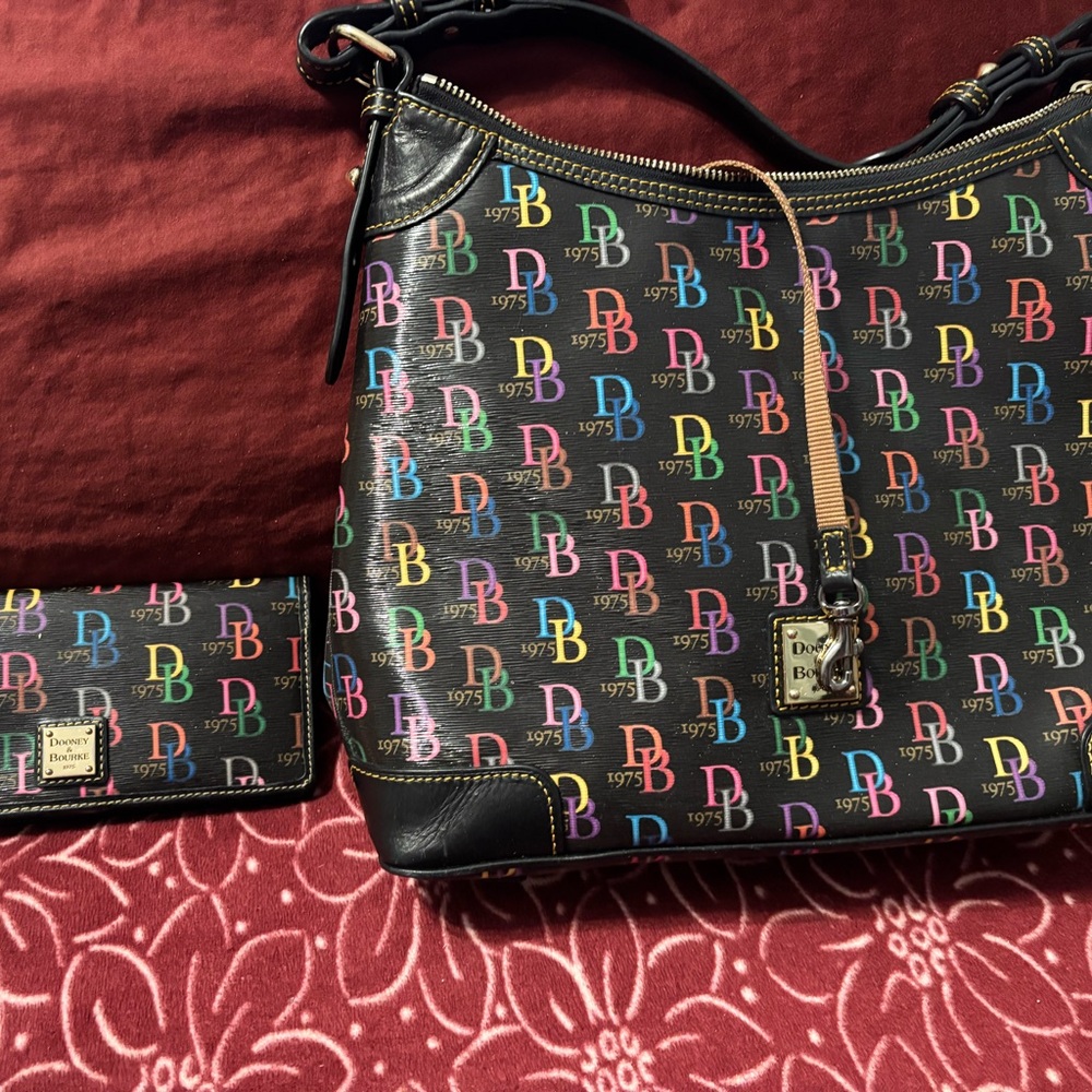 Dooney & Bourke Multicolor Logo Print Bag